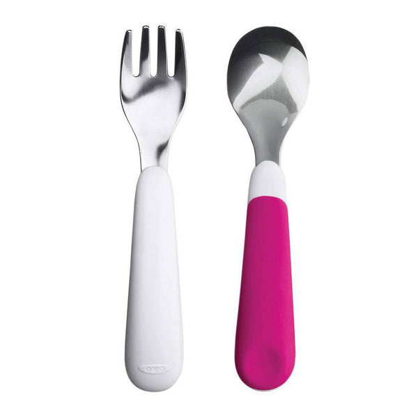 OXO Tot Fork and Spoon Set - Pink