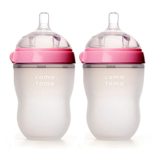 Comotomo Silicone 8 Ounce Baby Bottle 2 Pack - Pink