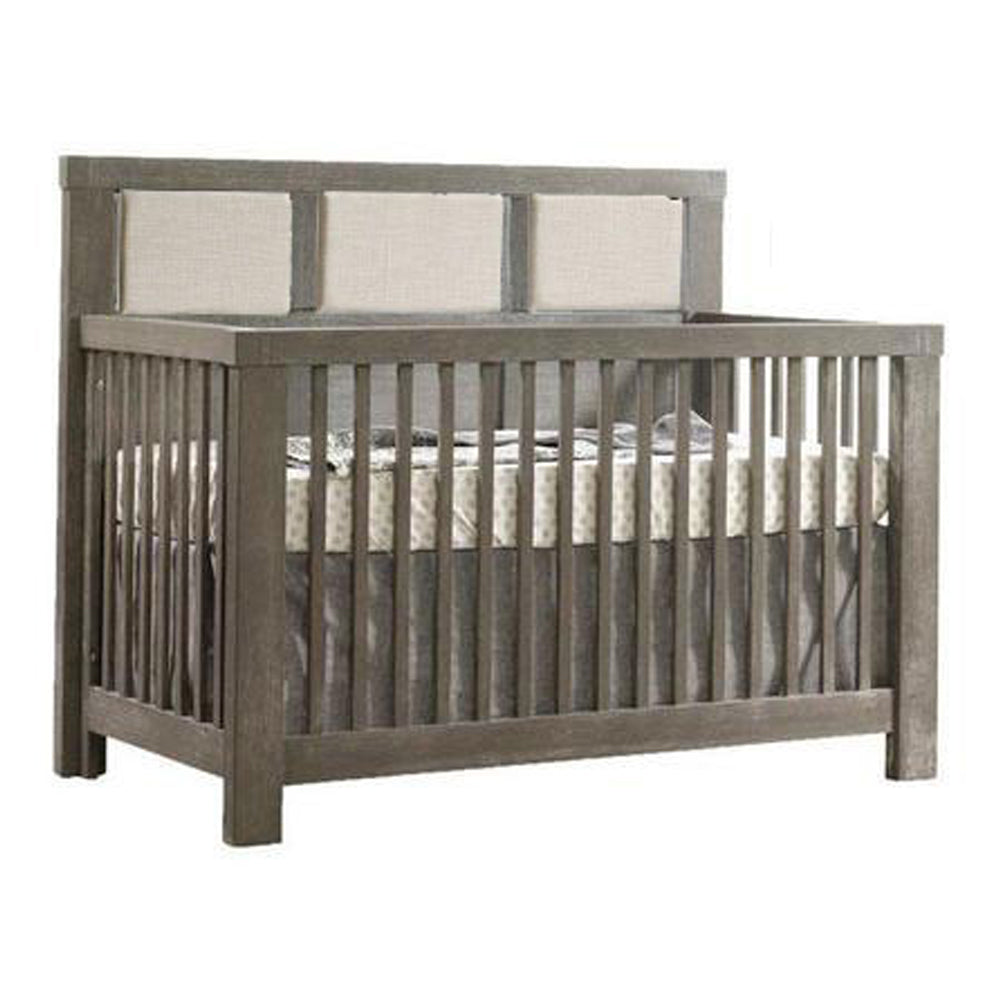 Natart Rustico 5in1 Convertible Crib with Linen Headboard Panel
