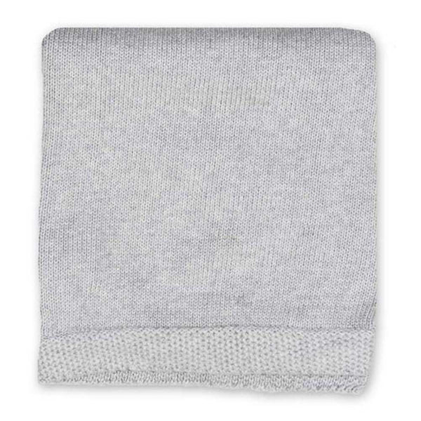 Baby Mode Signature Cable Knit Blanket with Borders - Grey