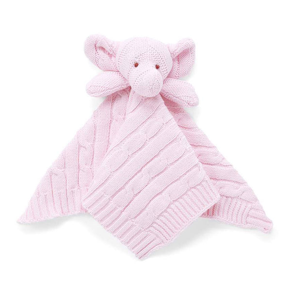 Baby Mode Signature Elephant Knit Security Blanket - Pink