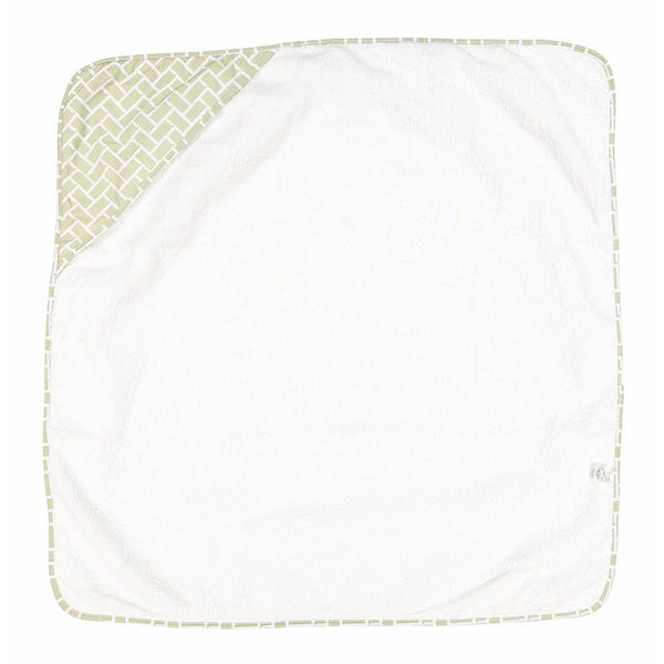 Baby Mode Cotton Terry Knit Hooded Towel - Geometric Green