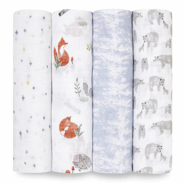 Aden + Anais Classic 4-Pack Muslin Swaddles - Naturally