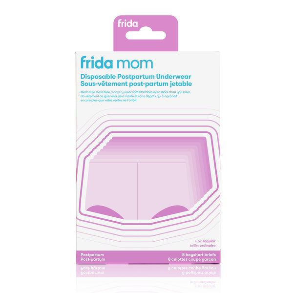 Frida Mom 8-Pack Disposable Postpartum Boyshort Briefs Underwear - Regular (28-42 inch Waist)