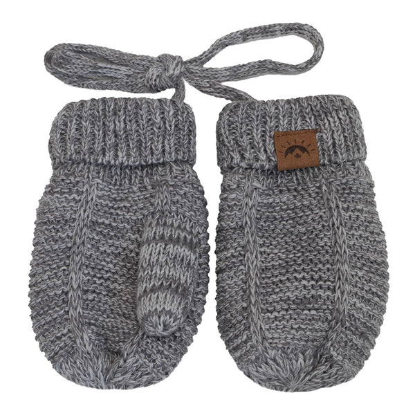 Calikid Cotton Knit Baby Mittens - Charcoal (Baby, 0-9 Months)