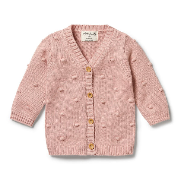 Wilson+Frenchy Knitted Button Cardigan - Rose (3-6 Months, 6-8 Kg)