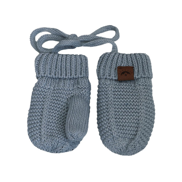 Calikids Cotton Knit Baby Mittens - Arctic Blue (9-18 Months)