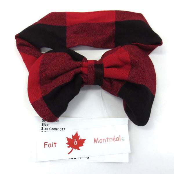 Najerika Bamboo Infant Headband Bow - Red Plaid (80596) (Open Box)