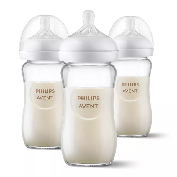 Avent 3-Pack Glass Natural Response Baby Bottles (8 oz)