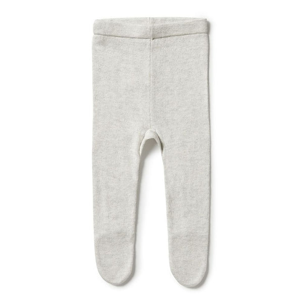 Wilson+Frenchy Knitted Leggings with Feet - Grey Melange (0-3 Months, 4-6 Kg)