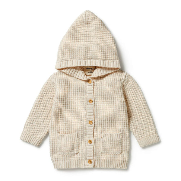 Wilson+Frenchy Knitted Button Cardigan - Sand Melange (3-6 Months, 6-8 Kg)