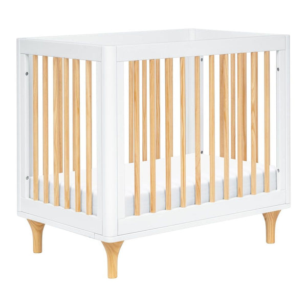 Babyletto Lolly 4-in-1 Convertible Mini Crib with Toddler Rails - White/Natural