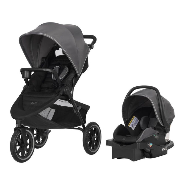Evenflo Folio3 Stroll & Jog Jogging Travel System with LiteMax 35 Infant Car Seat - Avenue Gray