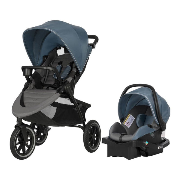 Evenflo Folio3 Stroll & Jog Jogging Travel System with LiteMax 35 Infant Car Seat - Skyline Blue