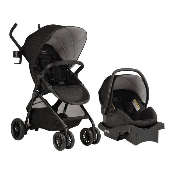 Evenflo Sibby Travel System with LiteMax Infant Car Seat & Rider Board -  Charcoal Black