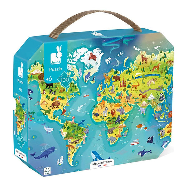 Janod 100-Piece World Map Puzzle