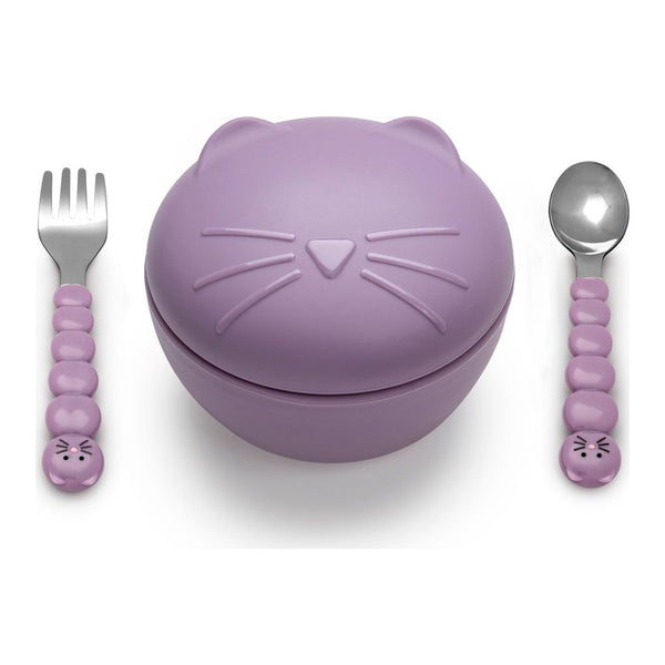 Melii Silicone Animal Suction Bowl with Lid and Utensils