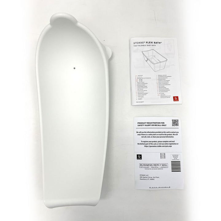 Stokke Flexi Bath Bundle with Heat-Sensitive Plug and Flexi Bath Newborn Support - White (100017) (Open Box)
