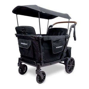 Wonderfold L4 Quad Stroller Wagon Jet Black