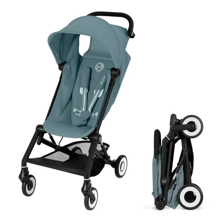CYBEX Agis Ultra-Compact Travel Stroller Stormy Blue on Black Frame