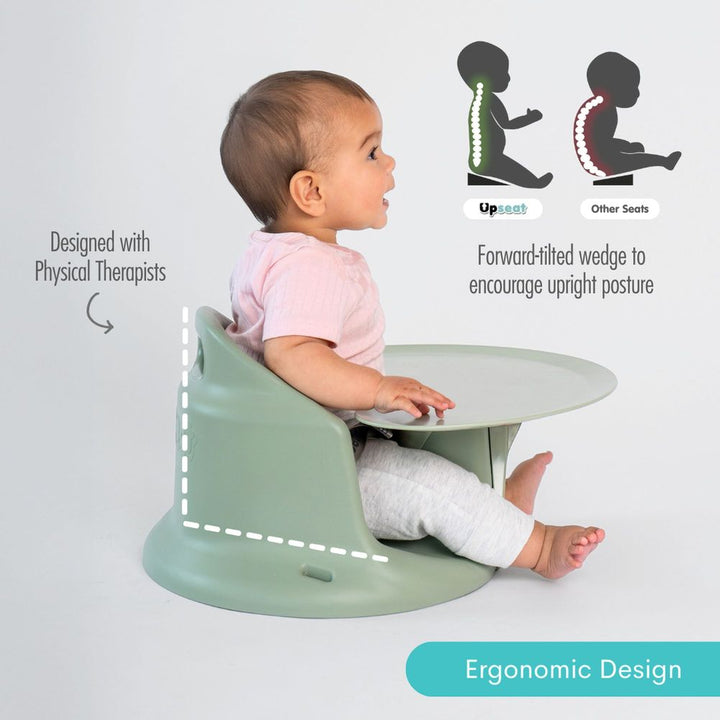 Upseat Baby Floor and Booster Seat with Tray - Sage