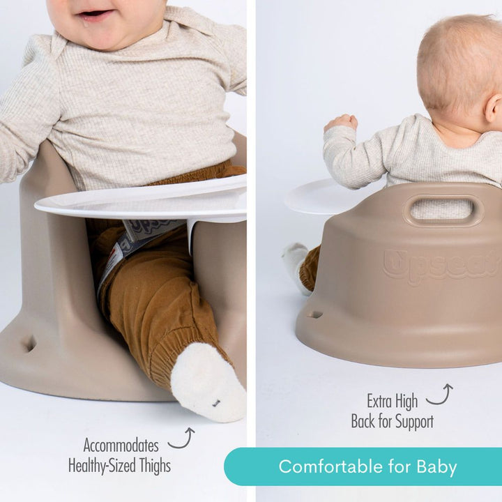 Upseat Baby Floor and Booster Seat with Tray - Taupe