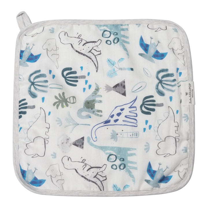 Loulou Lollipop Muslin 3-Pieces Washcloth Set - Dinosaurs