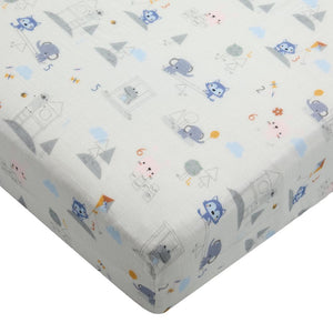 Loulou Lollipop Muslin Crib Sheet - Mini Mathletes Default Title