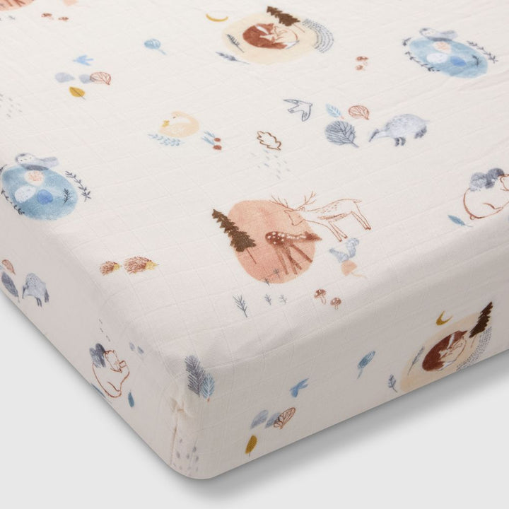 Loulou Lollipop Muslin Crib Sheet - Cozy Forest Default Title