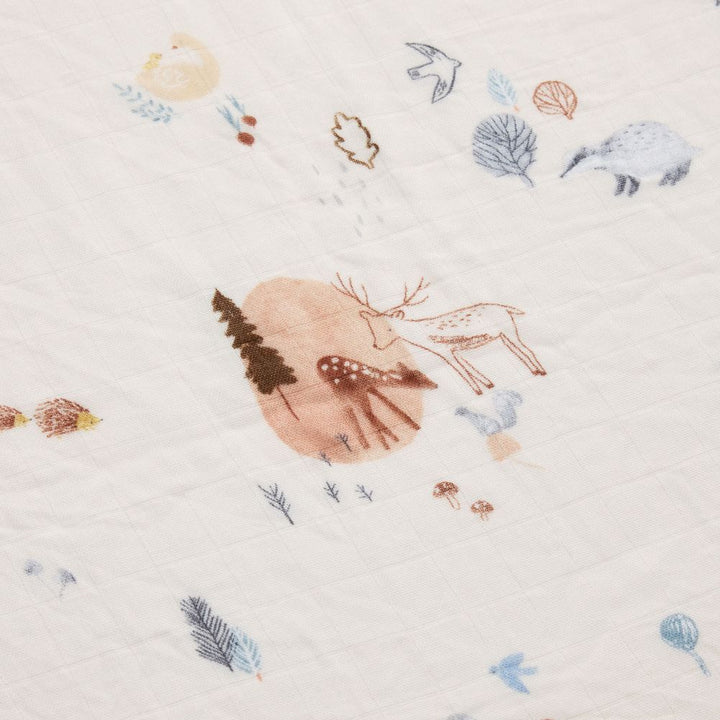 Loulou Lollipop Muslin Crib Sheet - Cozy Forest