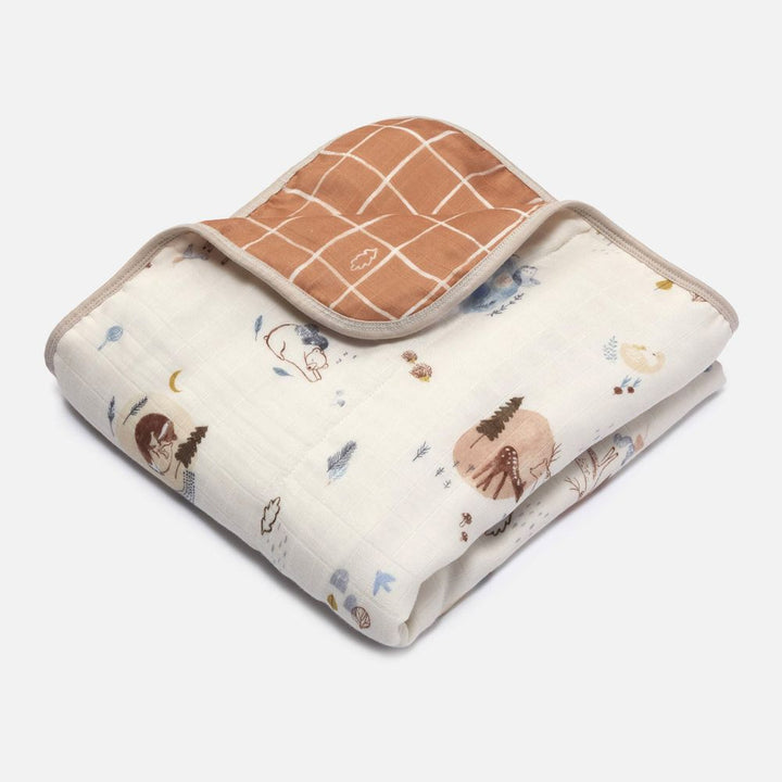 Loulou Lollipop Muslin Quilt Blanket - Cozy Forest