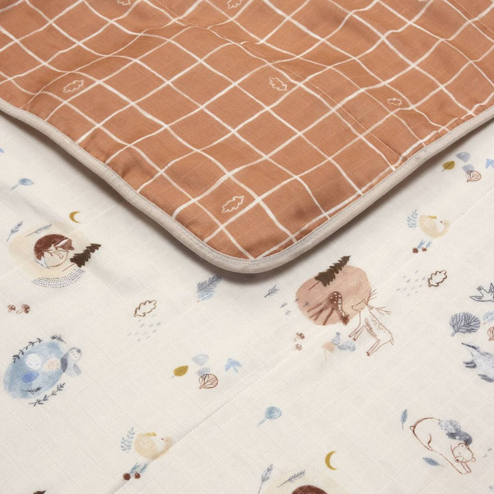 Loulou Lollipop Muslin Quilt Blanket - Cozy Forest