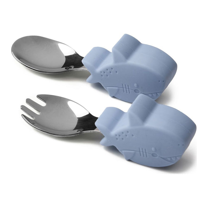 Loulou Lollipop Learning Spoon and Fork Set Shark