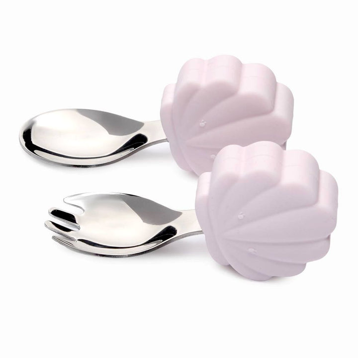Loulou Lollipop Learning Spoon and Fork Set Seashell