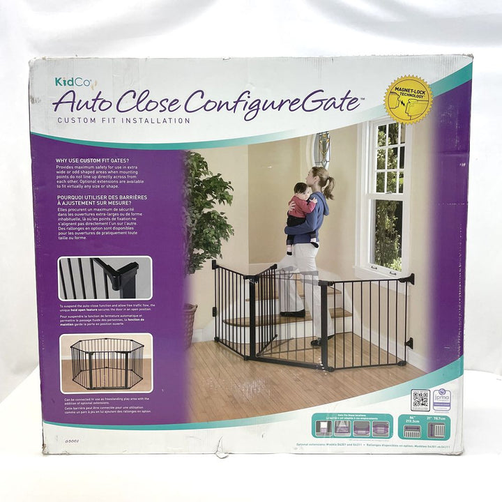 KidCo Custom Fit Auto Close ConfigureGate Hardware Mounted Gate - Black (100254) (Open Box)