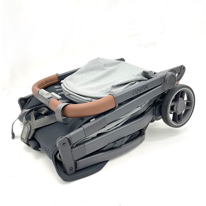 UPPAbaby Minu V3 Stroller - Greyson (Charcoal Melange on Carbon Frame with Saddle Leather) (100255) (Open Box)