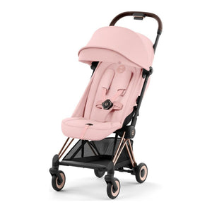 Cybex Coya Lightweight Ultra-Compact Travel Stroller - Peach Pink with Rose Gold Frame (100459) (Floor Model)