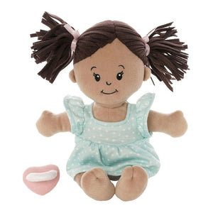 Manhattan Toy Love, Stella Plush Doll Light Beige with Brown Pigtails