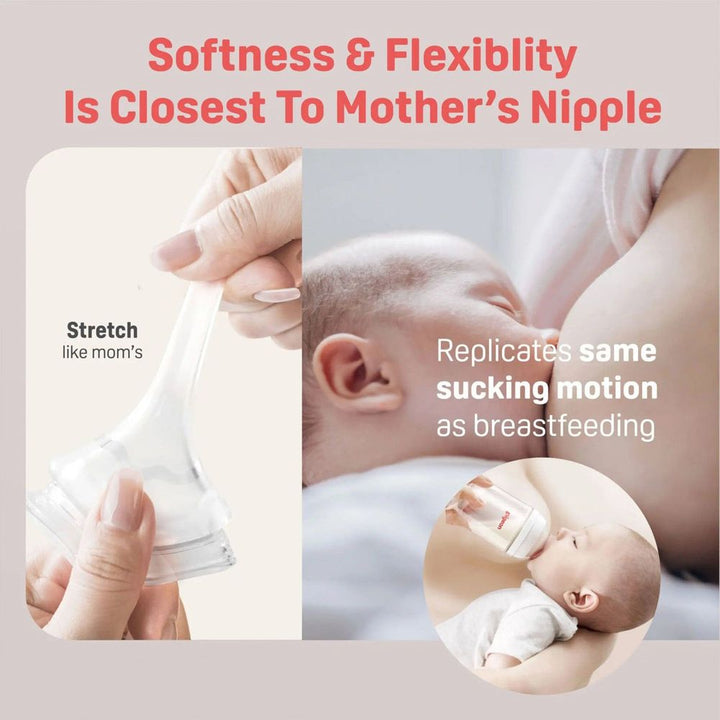 Pigeon 3-Pack 8oz Glass Baby Bottle with Size M Nipple (3 Months+)