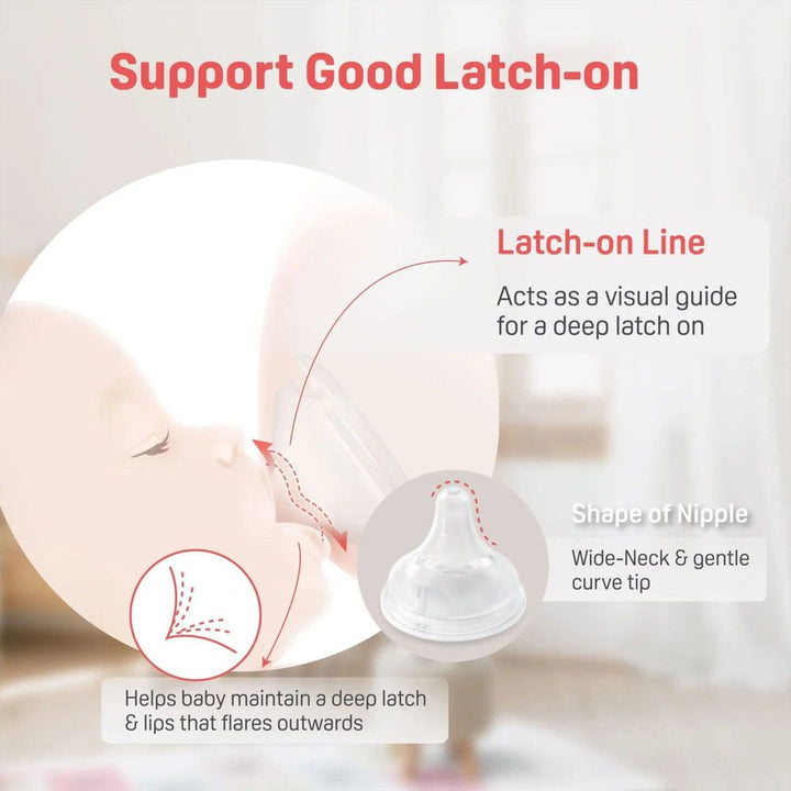 Pigeon 3-Pack 8oz Glass Baby Bottle with Size M Nipple (3 Months+)