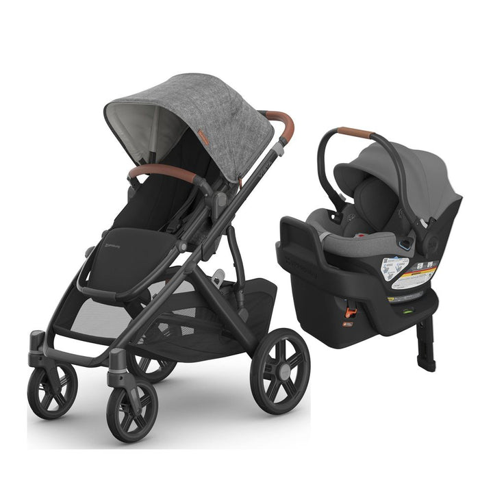 UPPAbaby Vista V3 + Aria Travel System Greyson (Charcoal Melange on Carbon Frame) Greyson (Grey Melange)