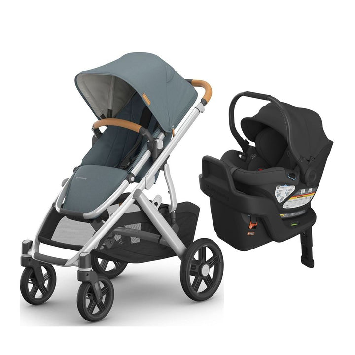 UPPAbaby Vista V3 + Aria Travel System Callum (Stone Blue on Silver Frame) Jake (Charcoal)