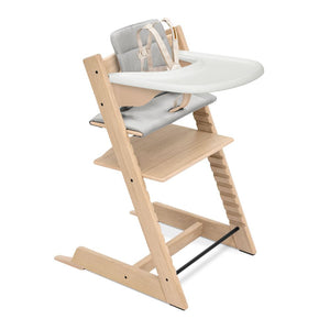 Stokke Tripp Trapp Oak High Chair2 with Cushion and Table Tray Oak Natural Vanilla White