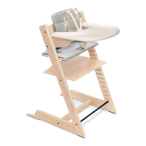 Stokke Tripp Trapp High Chair2 with Cushion and Table Tray Natural Vanilla White