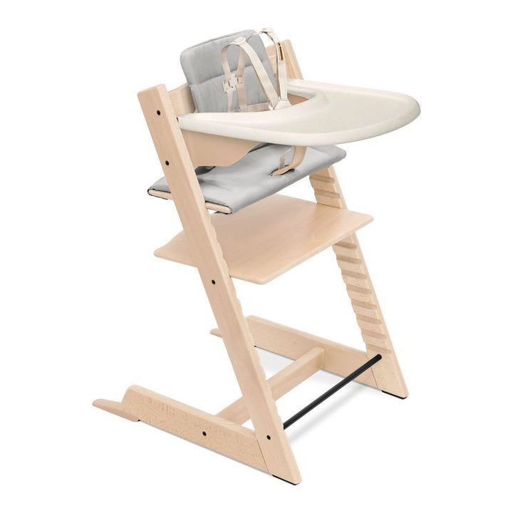 Stokke Tripp Trapp High Chair2 with Cushion and Table Tray Natural Vanilla White