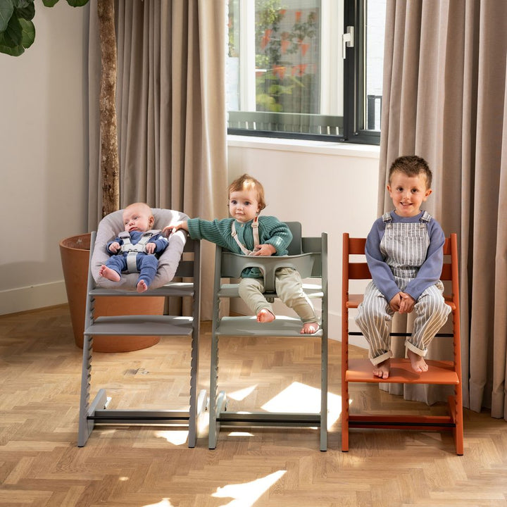 Stokke Tripp Trapp High Chair2 and Anthracite Cushion with Newborn Set and Table Tray
