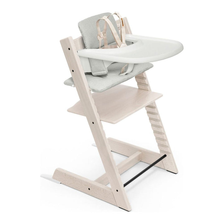 Stokke Tripp Trapp High Chair2 with Cushion and Table Tray Whitewash White