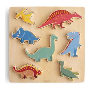 Mushie Wooden Puzzle Toy - Dino (100988) (Open Box) Default Title