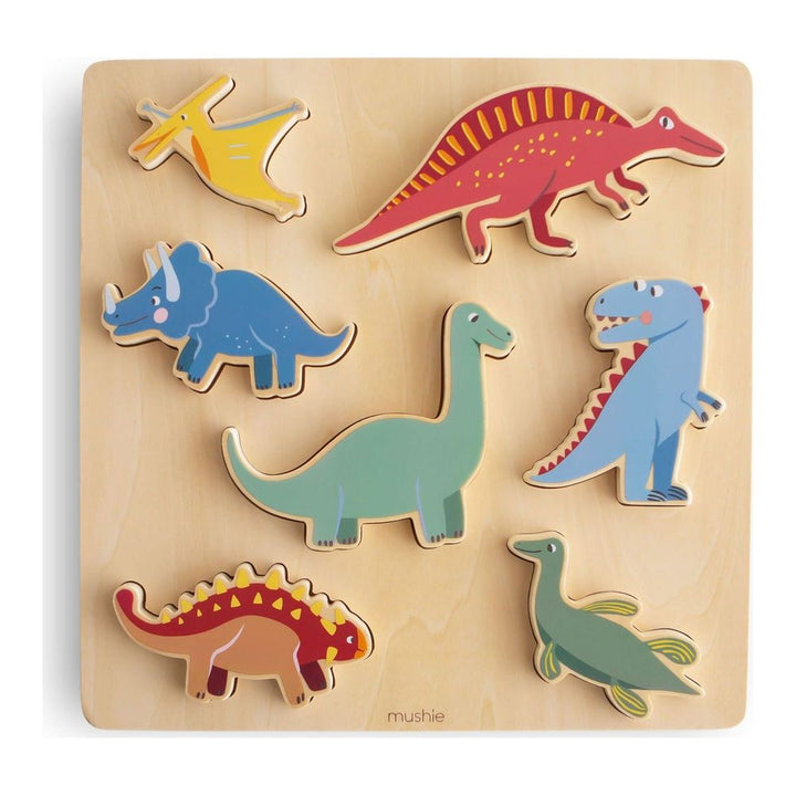Mushie Wooden Puzzle Toy - Dino (100988) (Open Box) Default Title