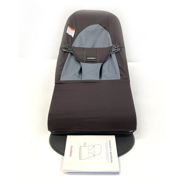 BabyBjorn Bouncer Balance Soft - Cotton Jersey, Black/Dark Grey on Black Frame (Open Box)